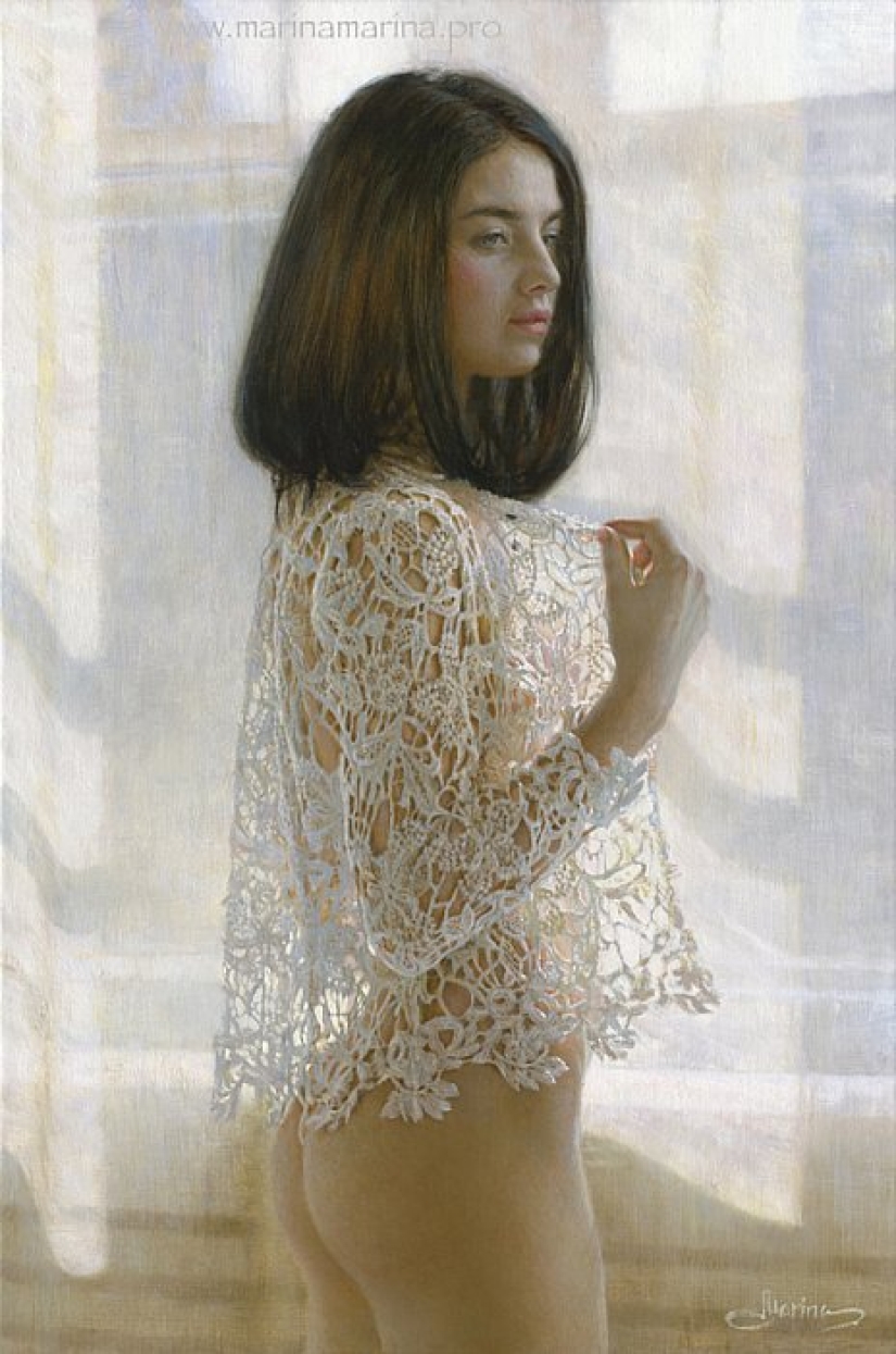 Belleza y ternura femenina en las pinturas de la artista Marina Marina