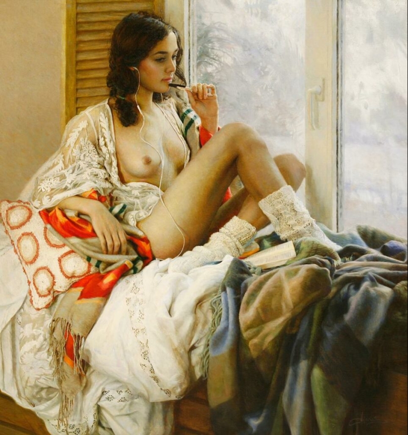 Belleza y ternura femenina en las pinturas de la artista Marina Marina