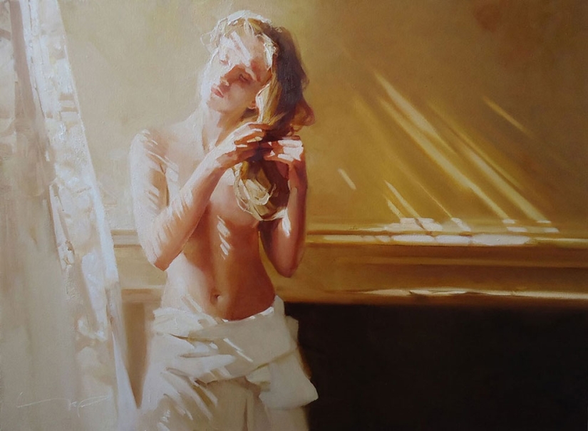 Brillantes pinturas desnudas de un artista ruso