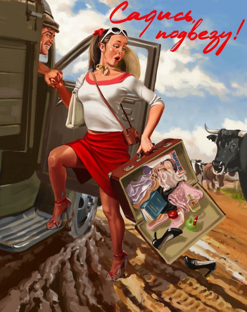 Carteles pin-up soviéticos por Valery Barykin Carteles pin-up soviéticos por Valery Barykin