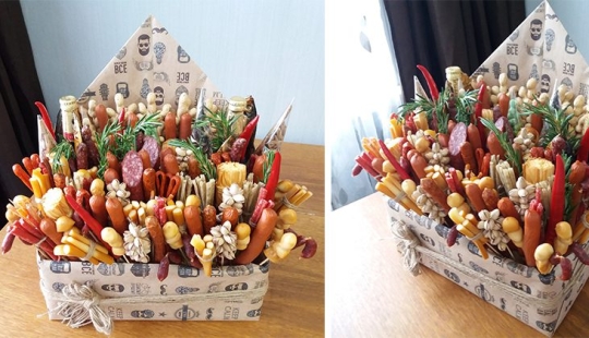 Cesta "Para cerveza": un regalo para un hombre hecho con sus propias manos