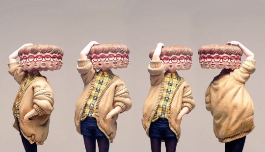 Changeable mood wooden sculptures Yoshitoshi Kanemaki