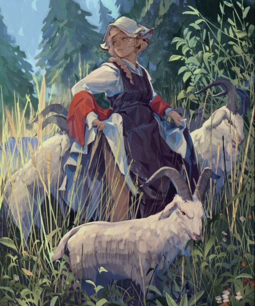 Chicas lindas de cuentos de hadas del artista de Moscú Nikolai Kurganov Chicas lindas de cuentos de hadas del artista de Moscú Nikolai Kurganov