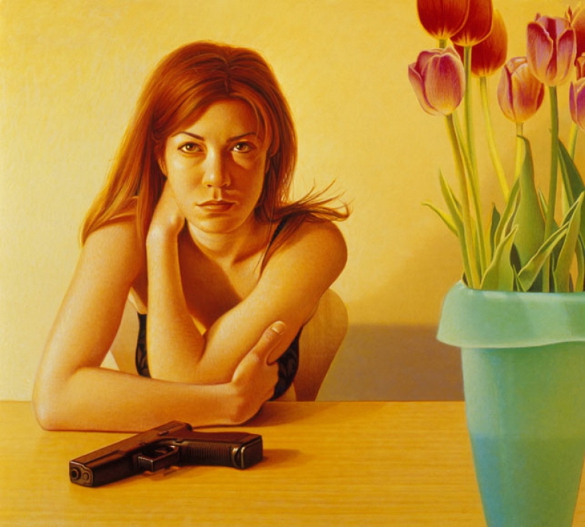 Chicas, verano y armas: pinturas realistas sobre madera de Andrew Valko Chicas, verano y armas: pinturas realistas sobre madera de Andrew Valko