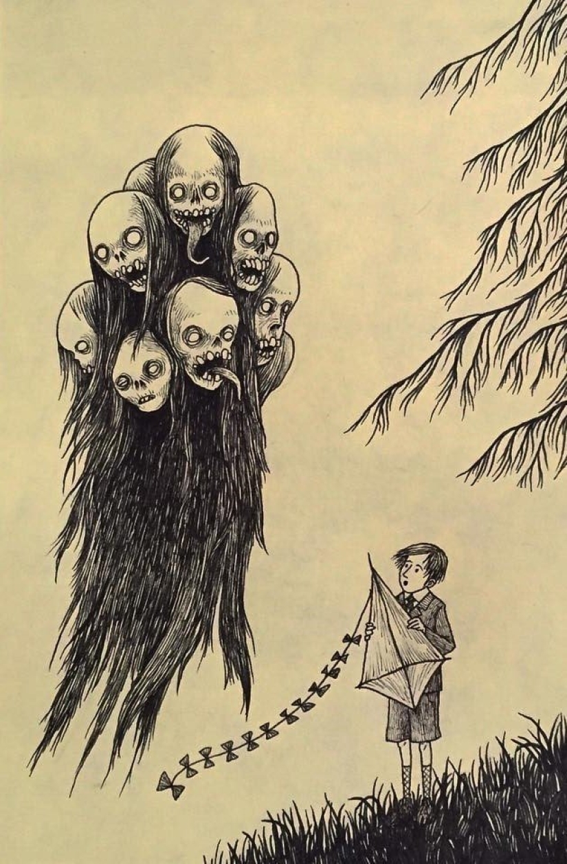 Children's nightmares in the drawings of horror master John Mortensen