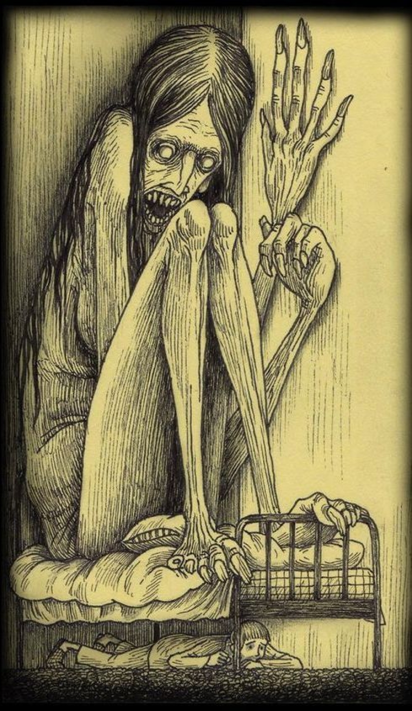 Children's nightmares in the drawings of horror master John Mortensen