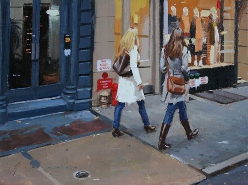 "City Life": Excellent modern oil paintings by Vincent Jarrano "City Life": Excellent modern oil paintings by Vincent Jarrano