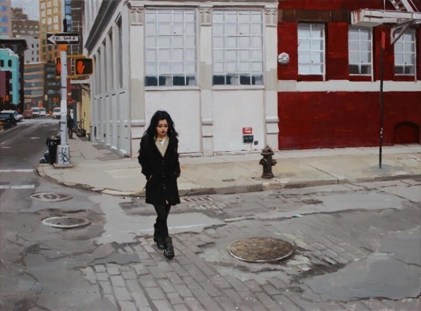 "City Life": Excellent modern oil paintings by Vincent Jarrano "City Life": Excellent modern oil paintings by Vincent Jarrano