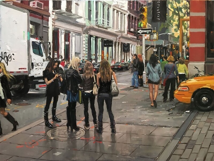 "City Life": Excellent modern oil paintings by Vincent Jarrano "City Life": Excellent modern oil paintings by Vincent Jarrano