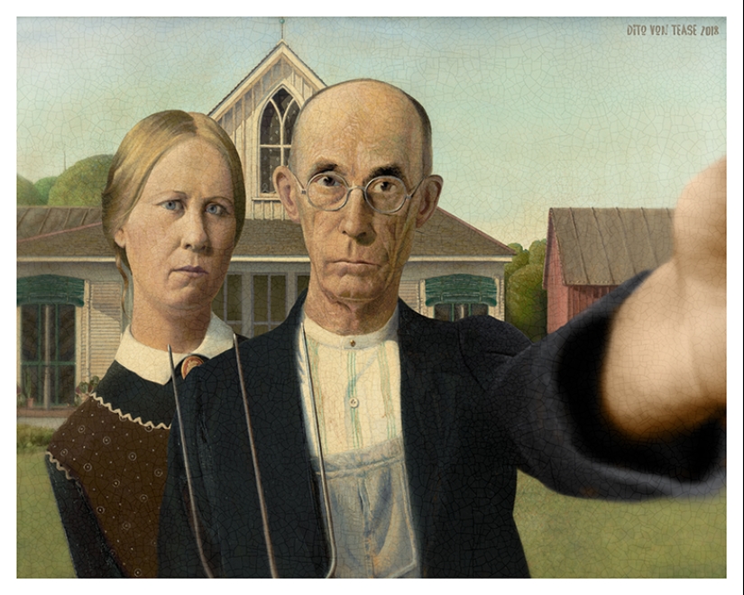 Classic in the style of selfies: the Italian artist ironically beat the famous canvases Classic in the style of selfies: the Italian artist ironically beat the famous canvases