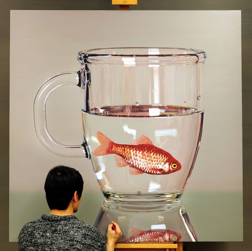 Cómo dibujar una foto: Increíbles pinturas hiperrealistas de un artista surcoreano Cómo dibujar una foto: Increíbles pinturas hiperrealistas de un artista surcoreano