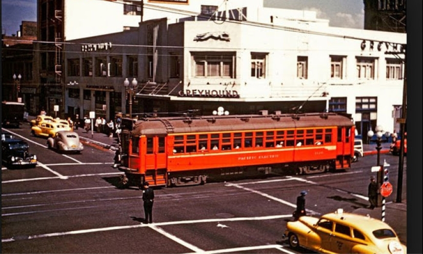 Color photographs of peaceful Los Angeles during and after World War II