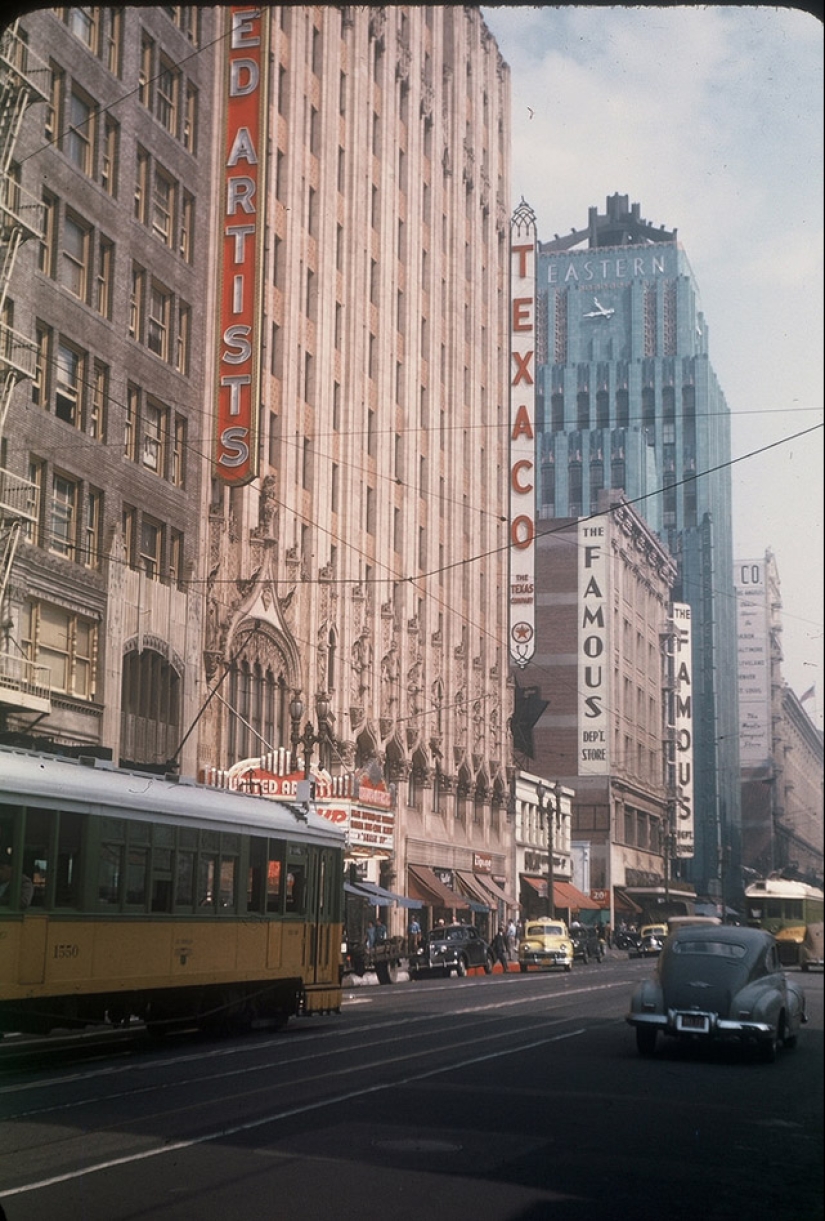 Color photographs of peaceful Los Angeles during and after World War II