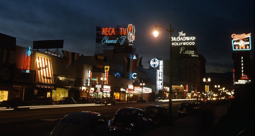 Color photographs of peaceful Los Angeles during and after World War II