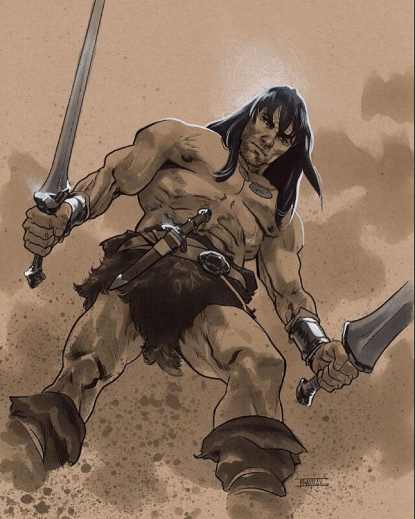 Conan, Thor, Batman y otros héroes épicos en las obras de los clásicos del cómic Mahmud Asrar