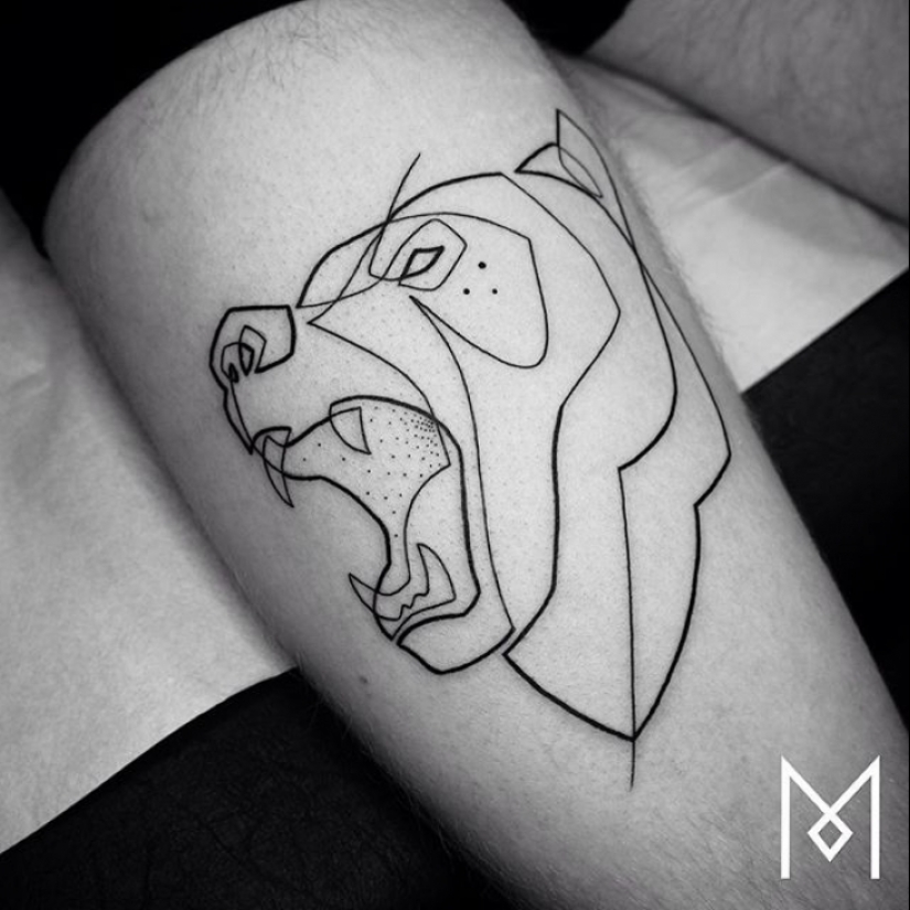 Cool minimalistic tattoos drawn in one line