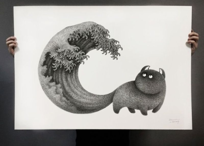 Cute fluffiness: charming cats drawn with a gel pen Cute fluffiness: charming cats drawn with a gel pen