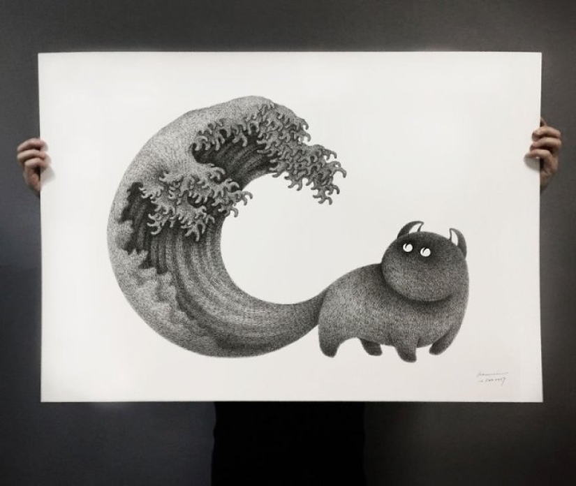 Cute fluffiness: charming cats drawn with a gel pen Cute fluffiness: charming cats drawn with a gel pen