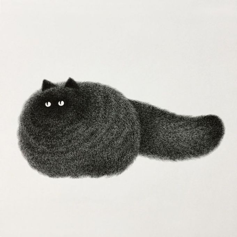 Cute fluffiness: charming cats drawn with a gel pen Cute fluffiness: charming cats drawn with a gel pen