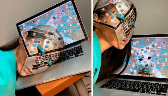 Deception on the face: a Korean woman draws mind-blowing optical illusions Deception on the face: a Korean woman draws mind-blowing optical illusions