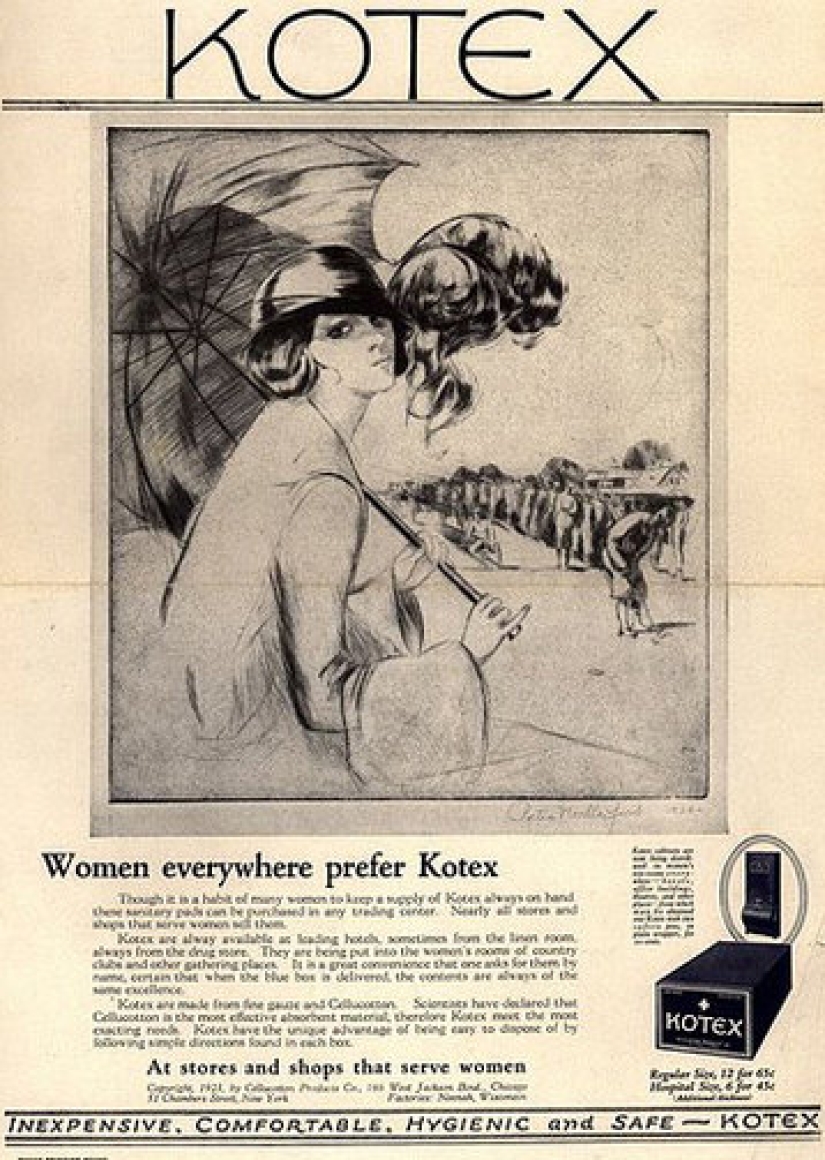 Delicada comida: la historia de la aparición de compresas y tampones