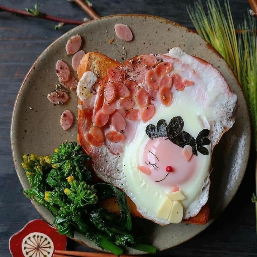 Deliciosos y hermosos huevos de un gran Japonés mamá