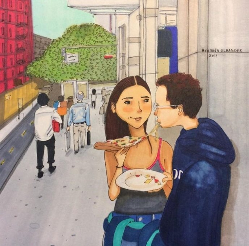 Detrás de las escenas del amor: un artista estadounidense pinta una relación real