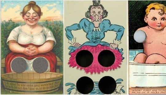 Diversión de hace un siglo: Extrañas postales interactivas con agujeros para los dedos