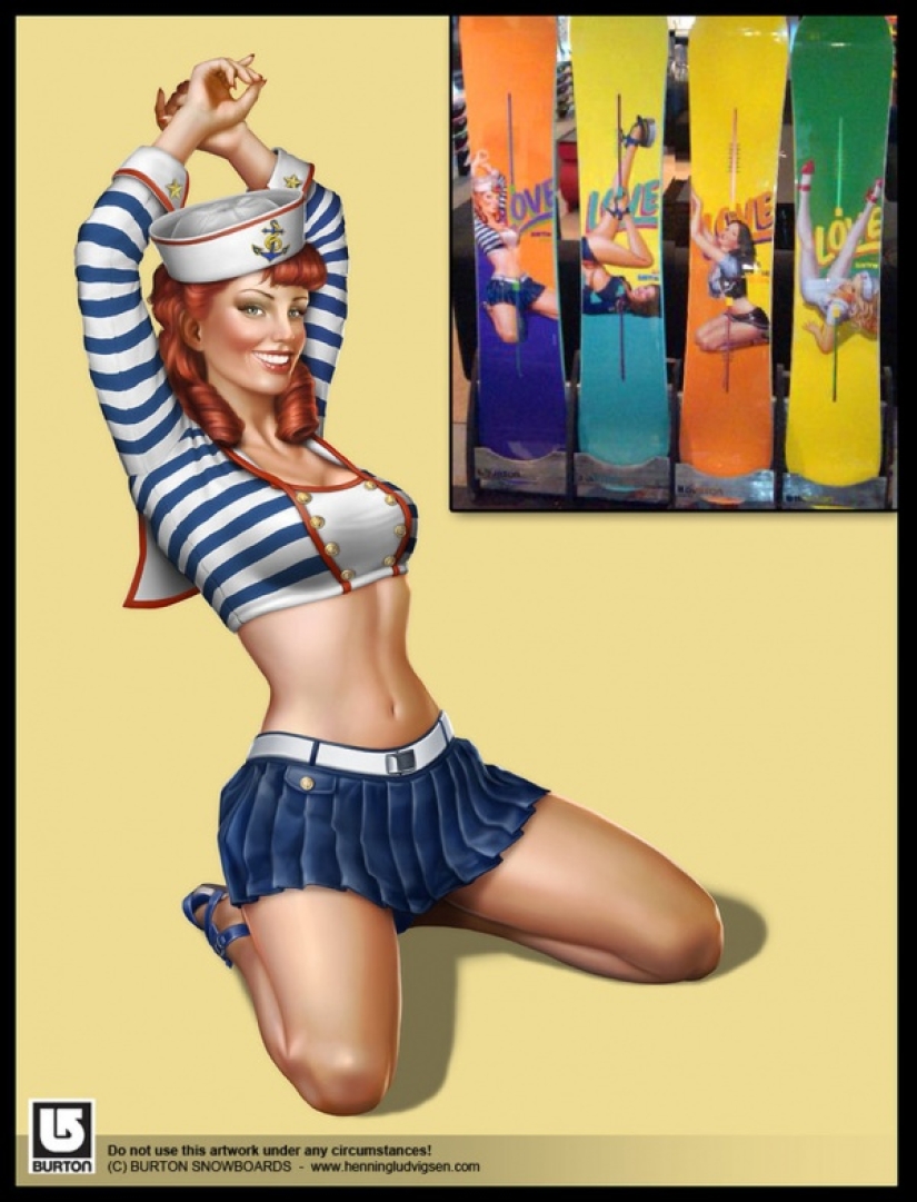 Divertido arte pin-up noruego del ilustrador Henning Ludvigsen