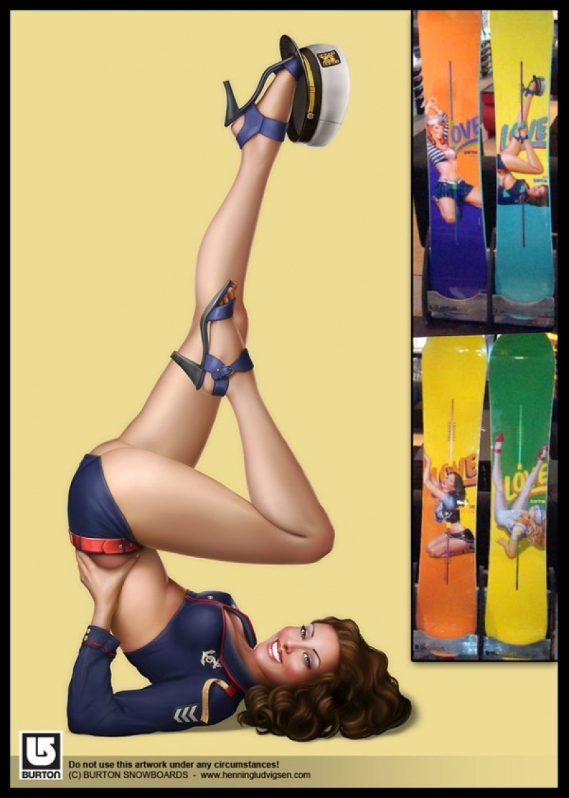 Divertido arte pin-up noruego del ilustrador Henning Ludvigsen