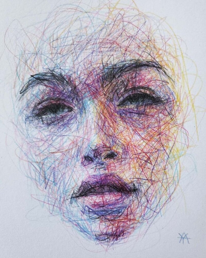 Doodle Liz Y Ahmet: artist creates unusual portraits of women from Karakul