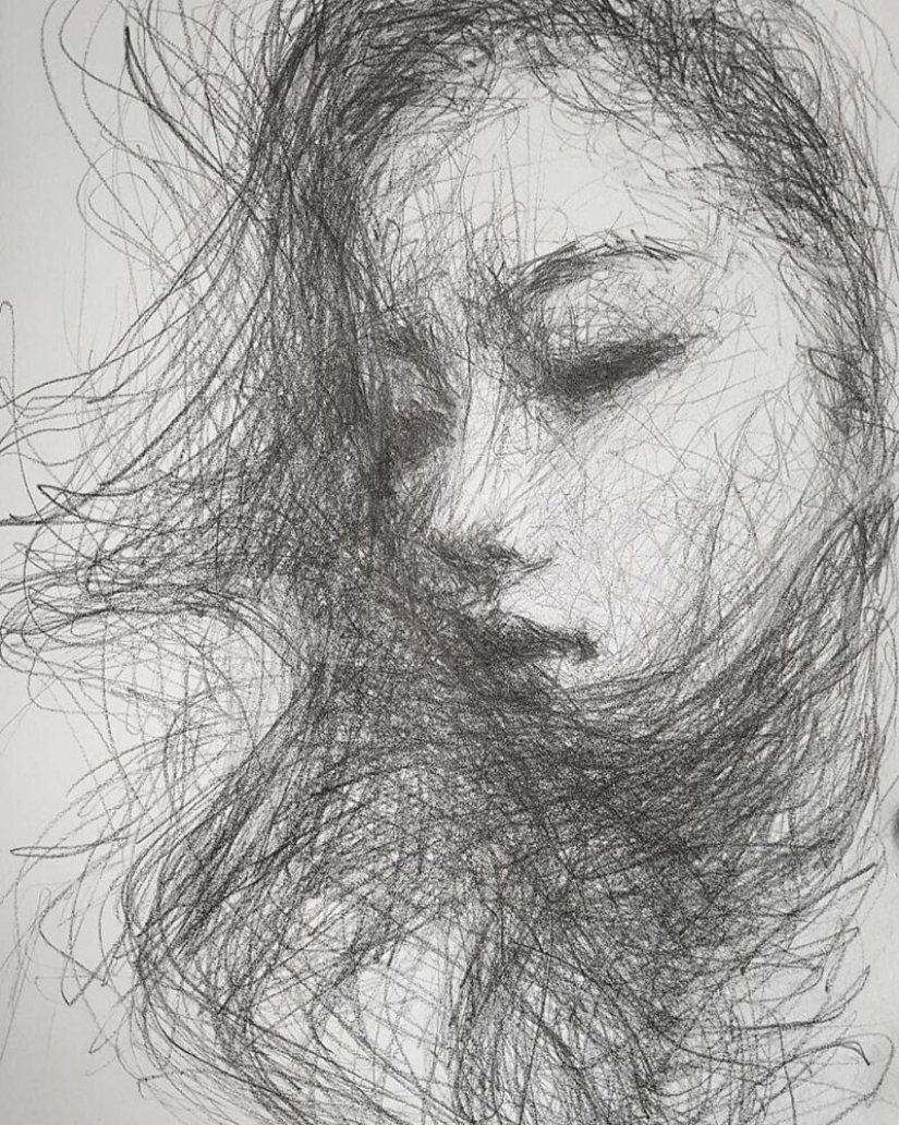 Doodle Liz Y Ahmet: artist creates unusual portraits of women from Karakul