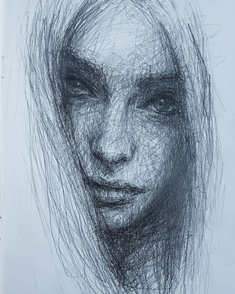 Doodle Liz Y Ahmet: artist creates unusual portraits of women from Karakul