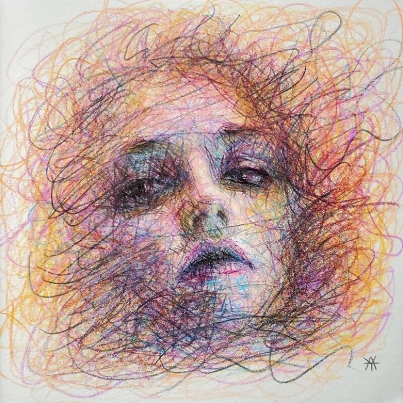 Doodle Liz Y Ahmet: artist creates unusual portraits of women from Karakul