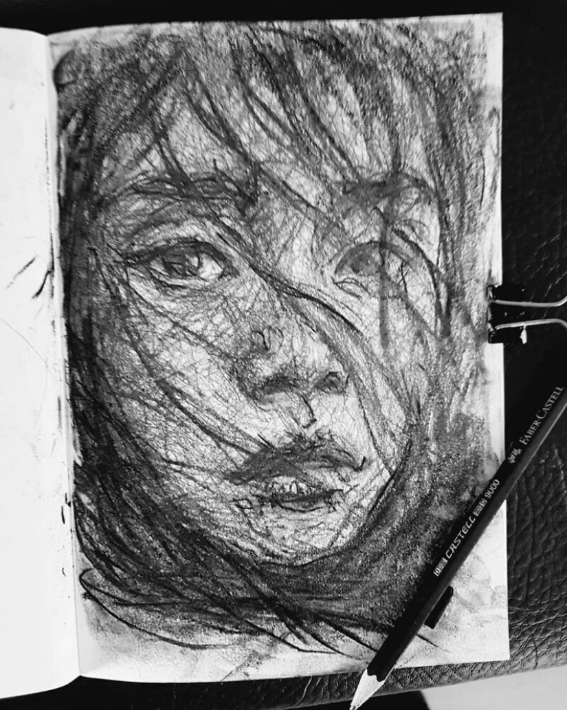 Doodle Liz Y Ahmet: artist creates unusual portraits of women from Karakul