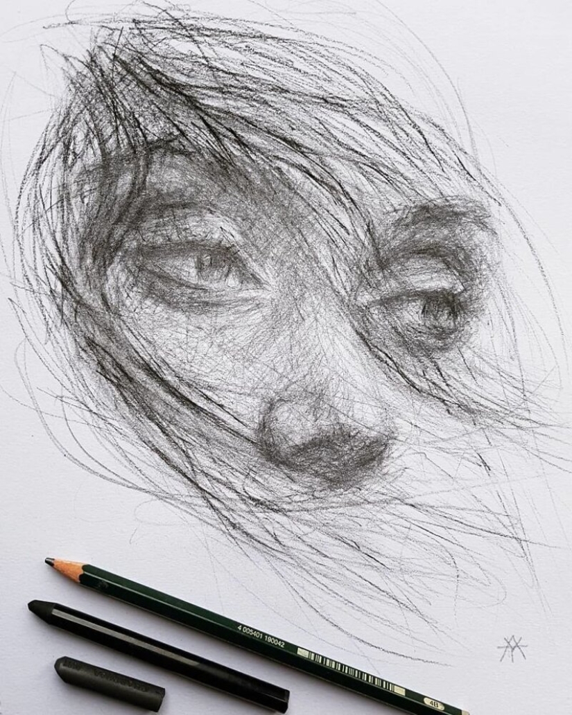 Doodle Liz Y Ahmet: artist creates unusual portraits of women from Karakul