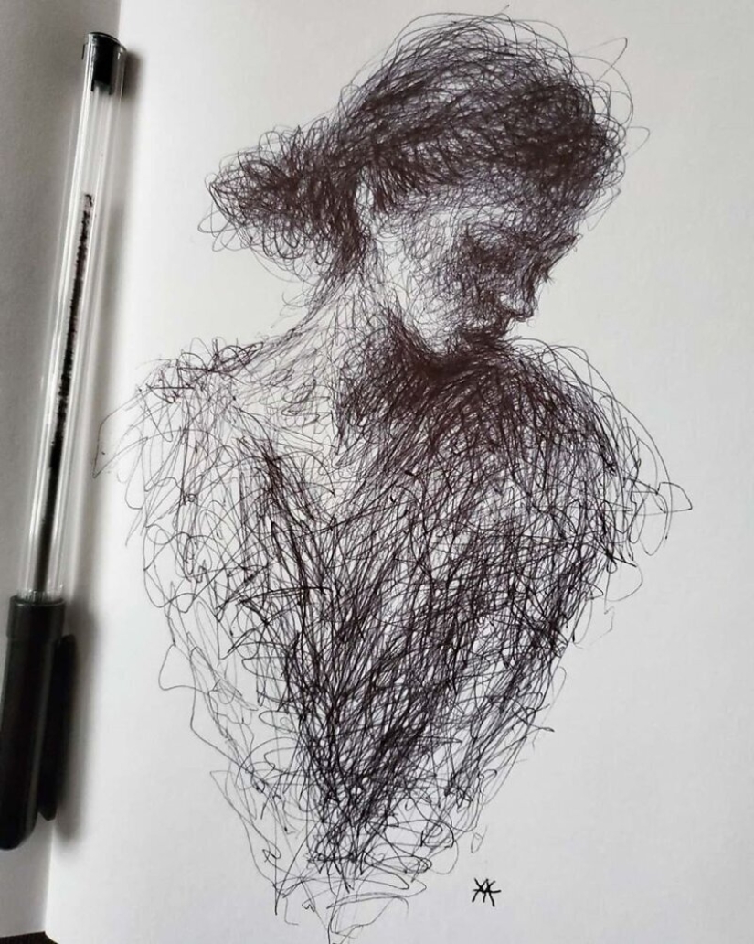 Doodle Liz Y Ahmet: artist creates unusual portraits of women from Karakul