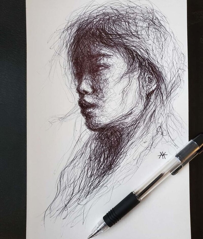 Doodle Liz Y Ahmet: artista crea inusual retratos de mujeres de Karakul