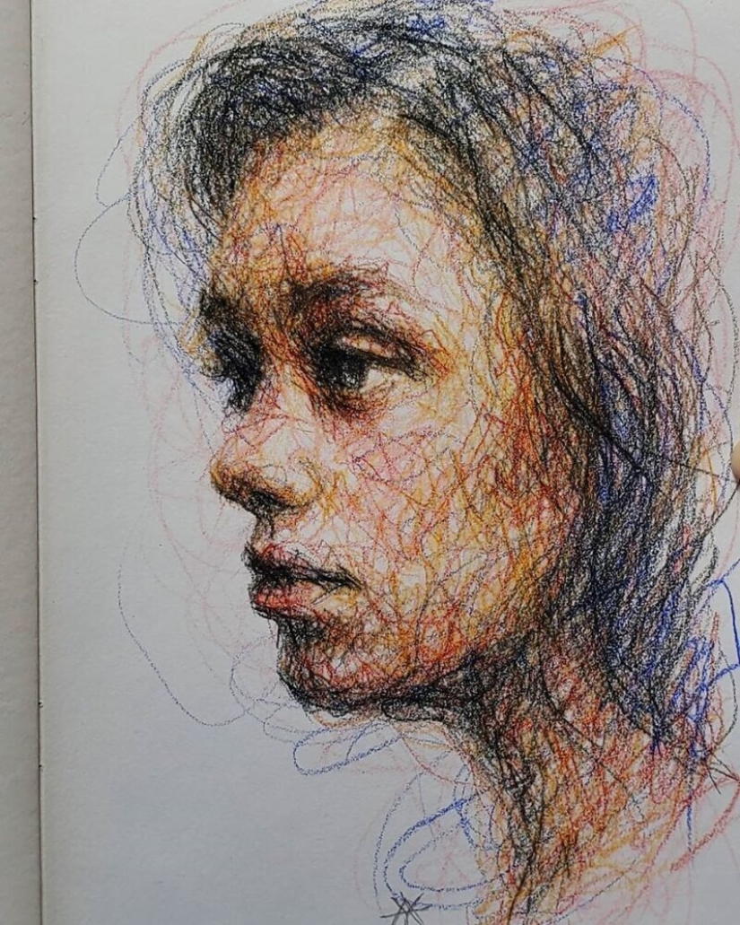Doodle Liz Y Ahmet: artista crea inusual retratos de mujeres de Karakul