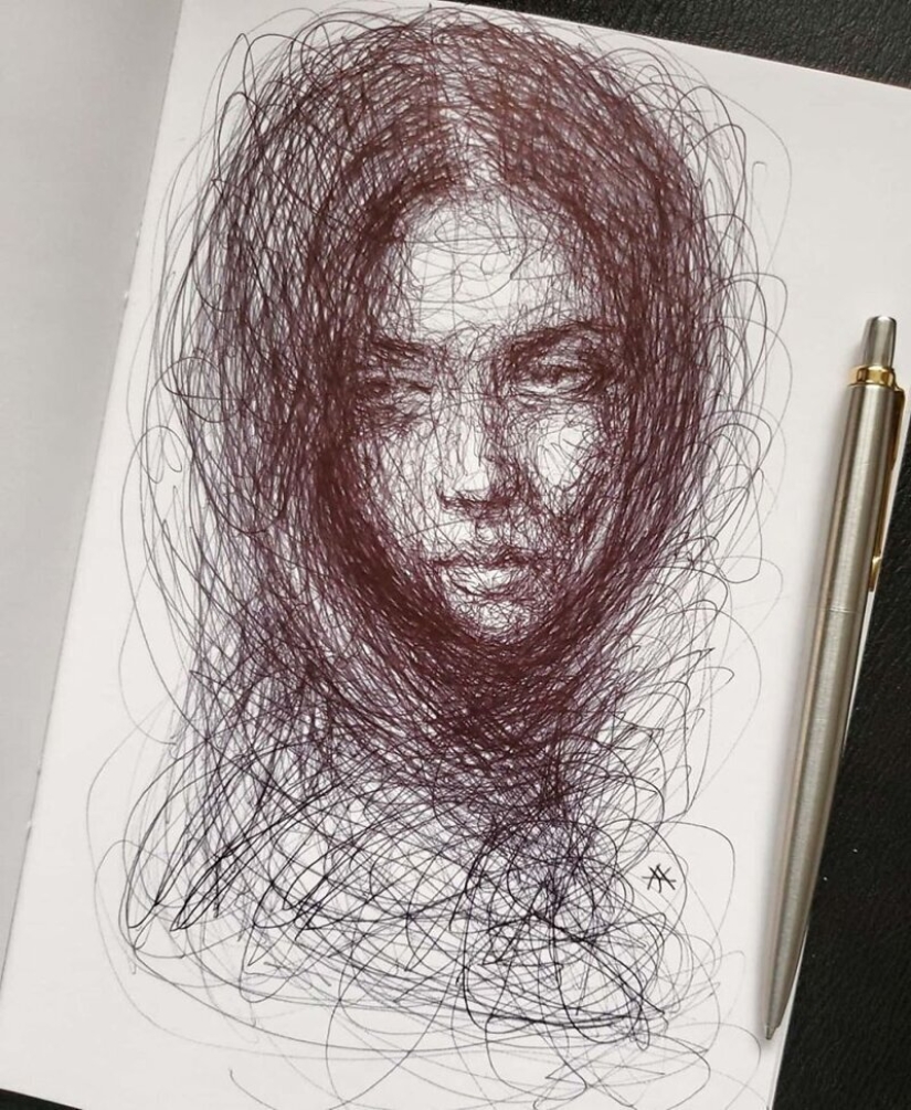 Doodle Liz Y Ahmet: artista crea inusual retratos de mujeres de Karakul