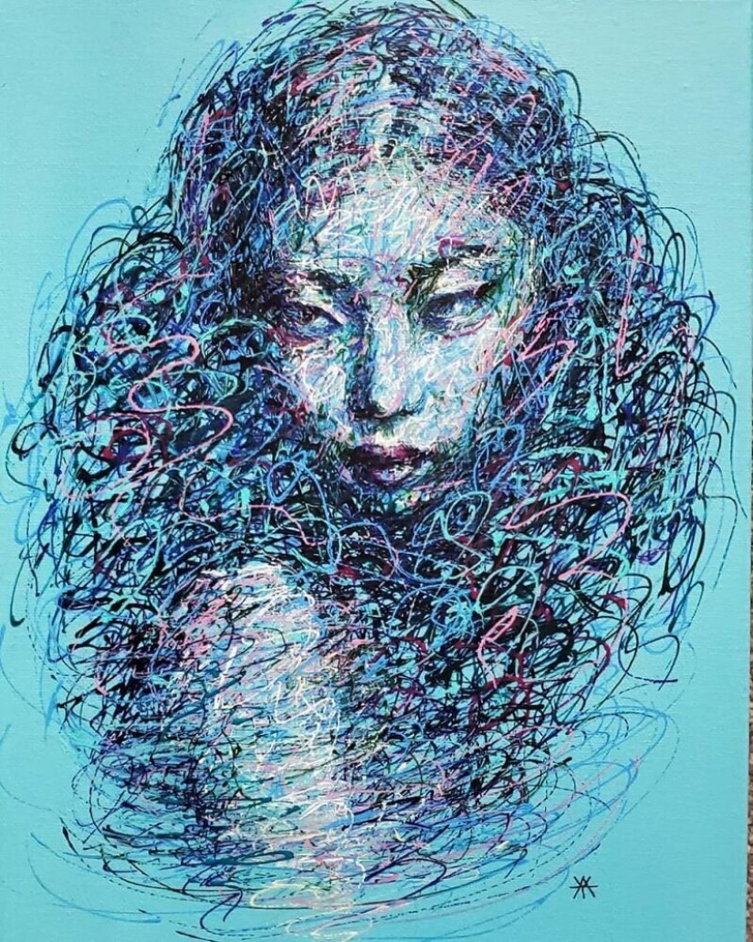 Doodle Liz Y Ahmet: artista crea inusual retratos de mujeres de Karakul