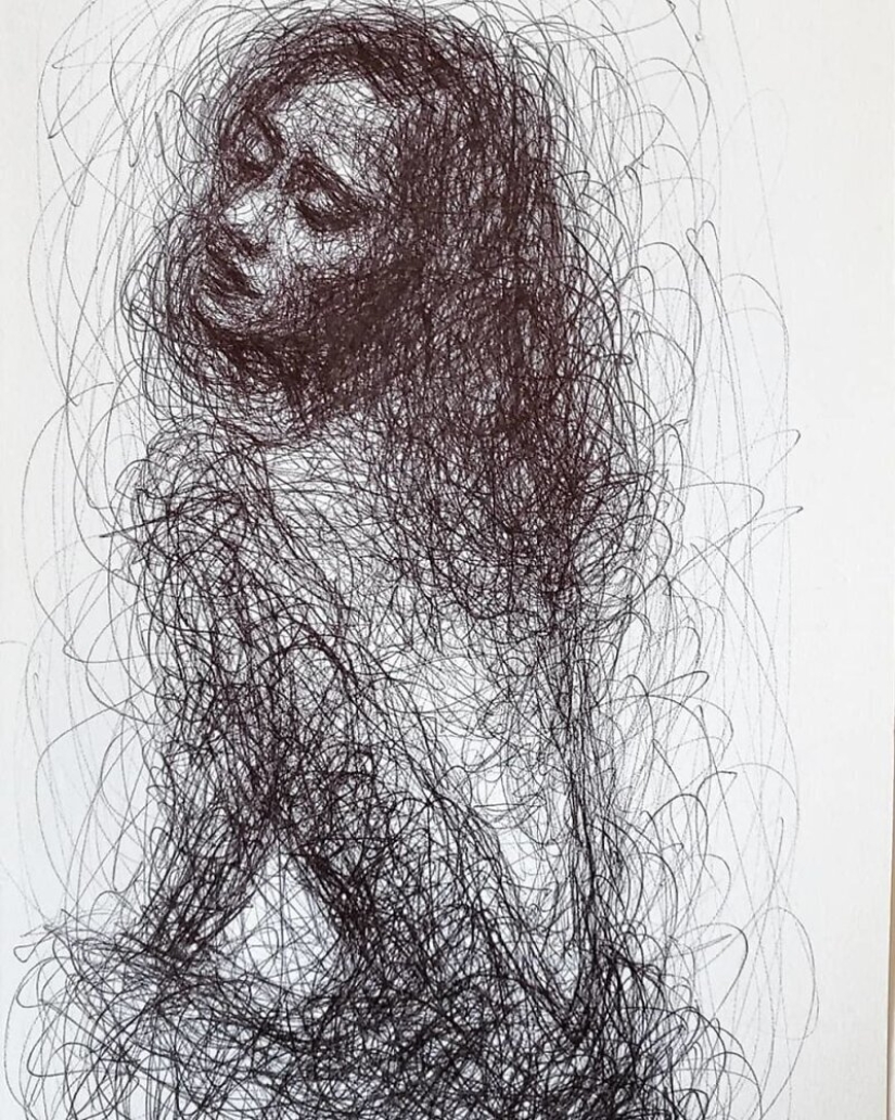 Doodle Liz Y Ahmet: artista crea inusual retratos de mujeres de Karakul