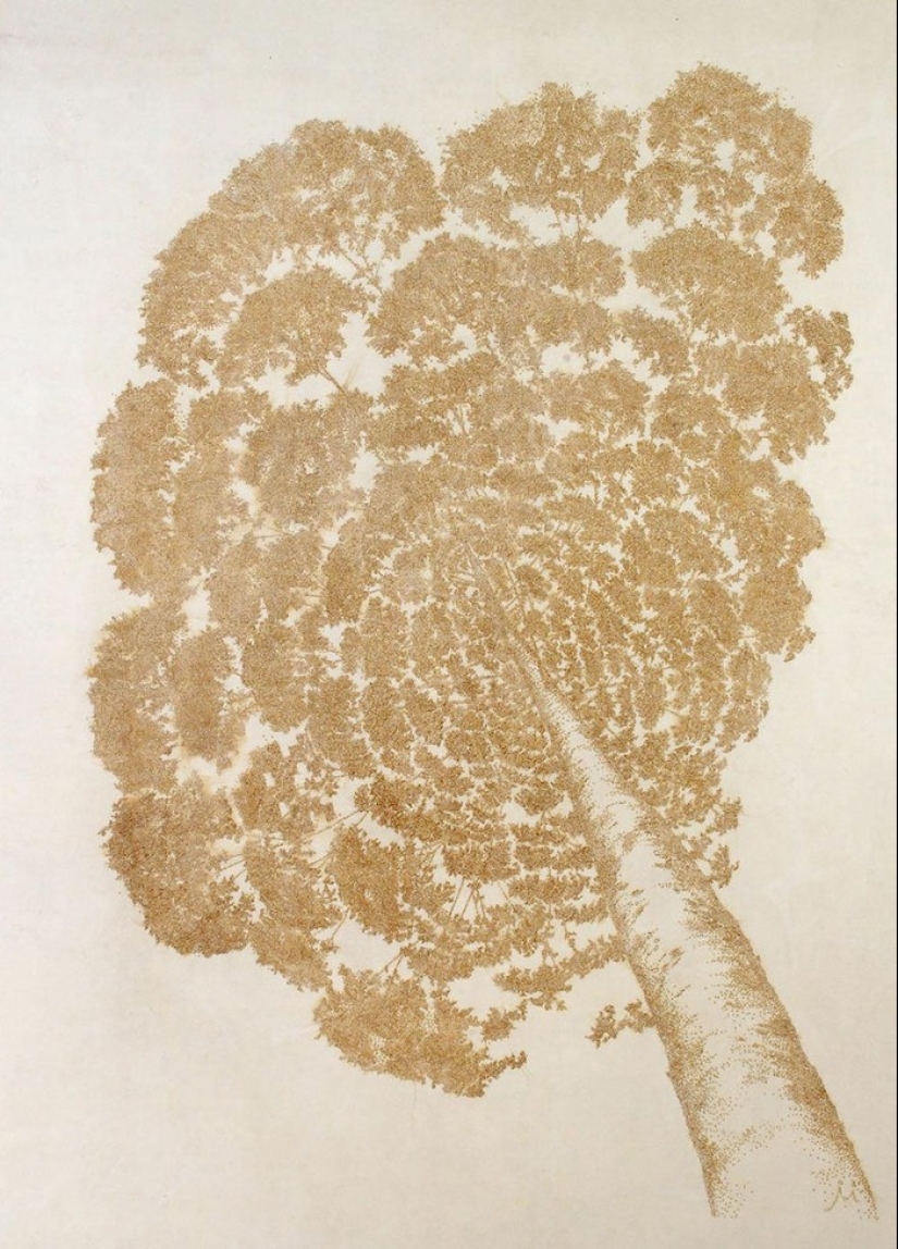 Dot art: el artista quema papel con varillas de incienso y crea pinturas increíbles Dot art: el artista quema papel con varillas de incienso y crea pinturas increíbles