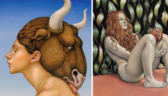 Double meaning paintings of Michael Bergt from Oriental classics to Western surrealism