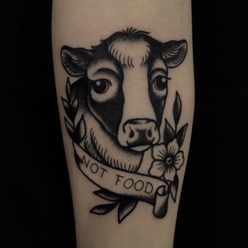 "Eat your salad — don't mess with guys": what is a tattoo cover themselves vegans "Eat your salad — don't mess with guys": what is a tattoo cover themselves vegans