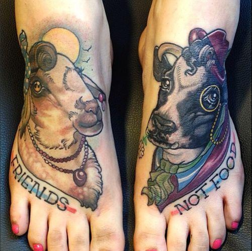 "Eat your salad — don't mess with guys": what is a tattoo cover themselves vegans "Eat your salad — don't mess with guys": what is a tattoo cover themselves vegans