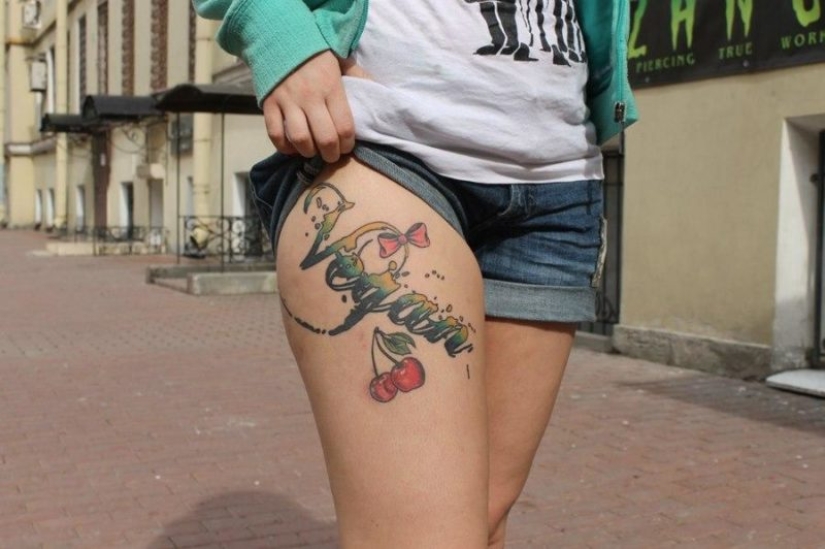 "Eat your salad — don't mess with guys": what is a tattoo cover themselves vegans "Eat your salad — don't mess with guys": what is a tattoo cover themselves vegans