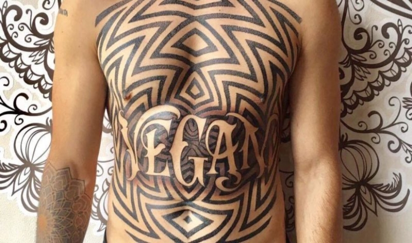 "Eat your salad — don't mess with guys": what is a tattoo cover themselves vegans "Eat your salad — don't mess with guys": what is a tattoo cover themselves vegans