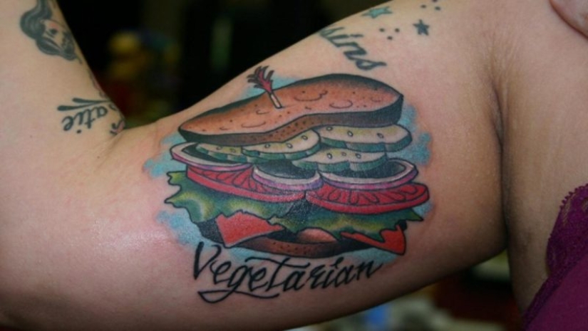 "Eat your salad — don't mess with guys": what is a tattoo cover themselves vegans "Eat your salad — don't mess with guys": what is a tattoo cover themselves vegans