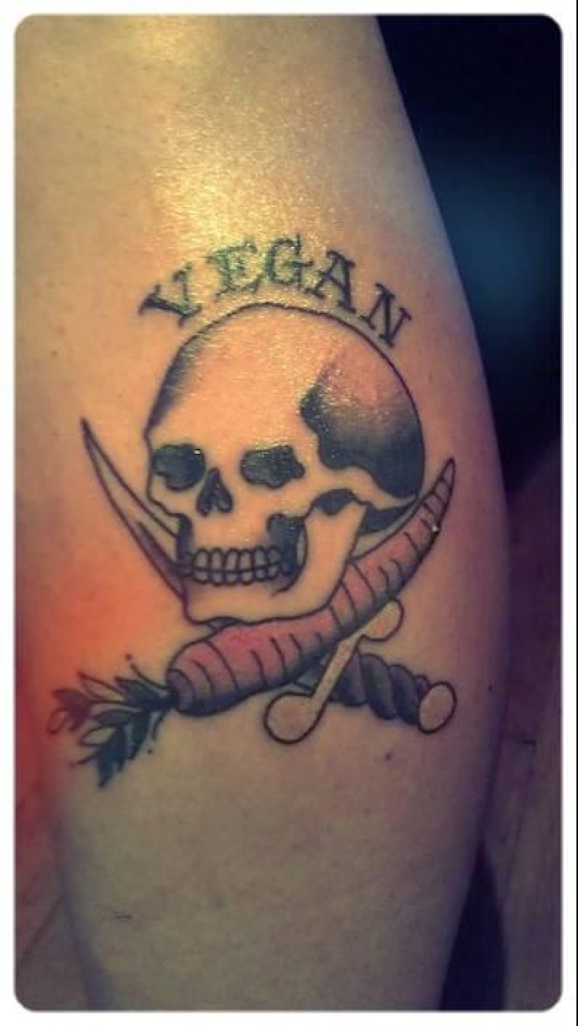 "Eat your salad — don't mess with guys": what is a tattoo cover themselves vegans "Eat your salad — don't mess with guys": what is a tattoo cover themselves vegans